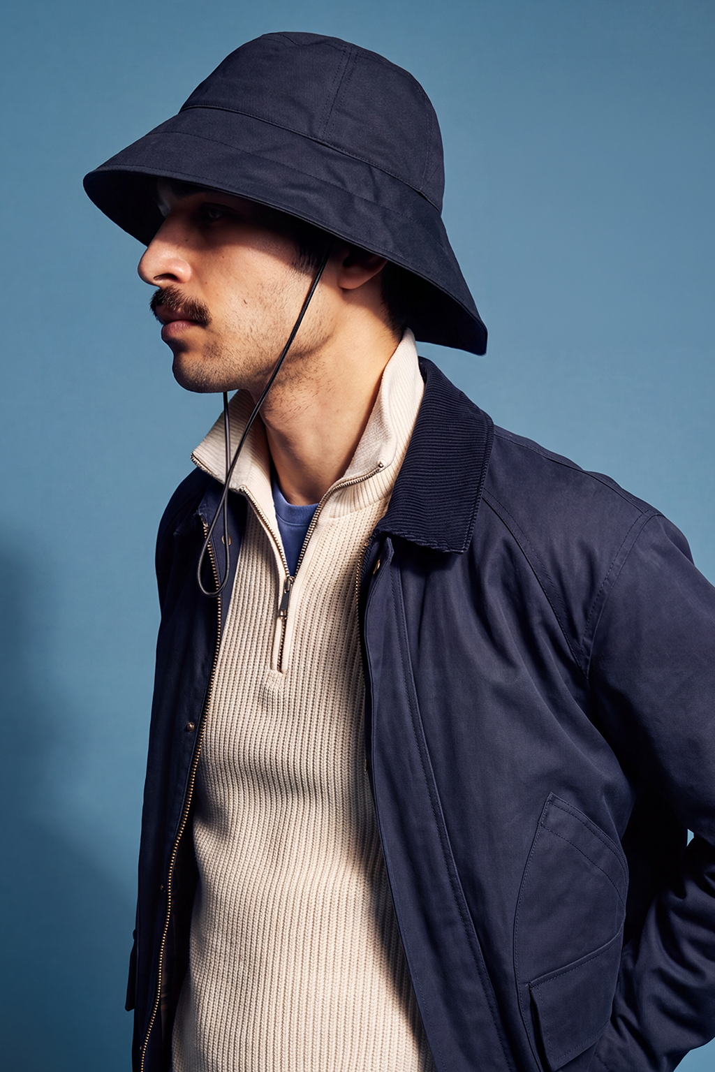 CHALUTIER COTON WAXÉ BLEU NUIT