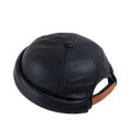 CHAPEAU DOCKER MIKI EN CUIR CIRÉ NOIR