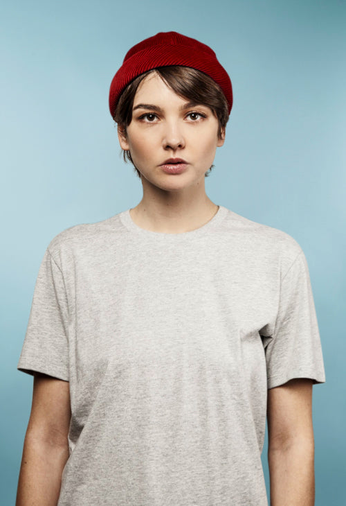 BONNET MIKI DOCKER EN VELOURS ROUGE
