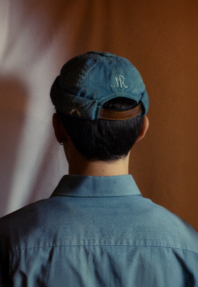 MIKI DOCKER HAT HAND DIED - INDIGO LEAF & CHESNUT