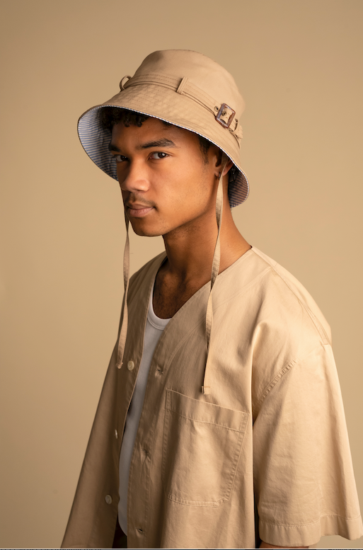 BUCKET HAT TRENCH SESAME & STRIPE