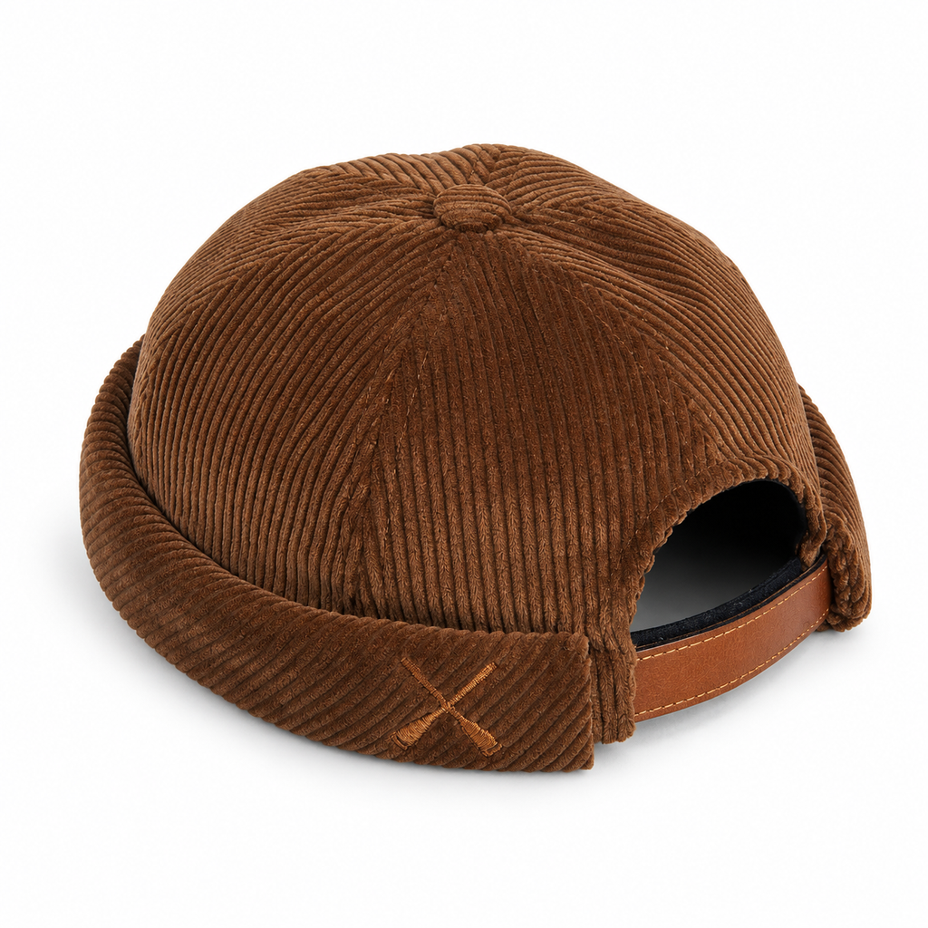 BONNET MIKI DOCKER EN VELOURS CÔTELÉ NOIR