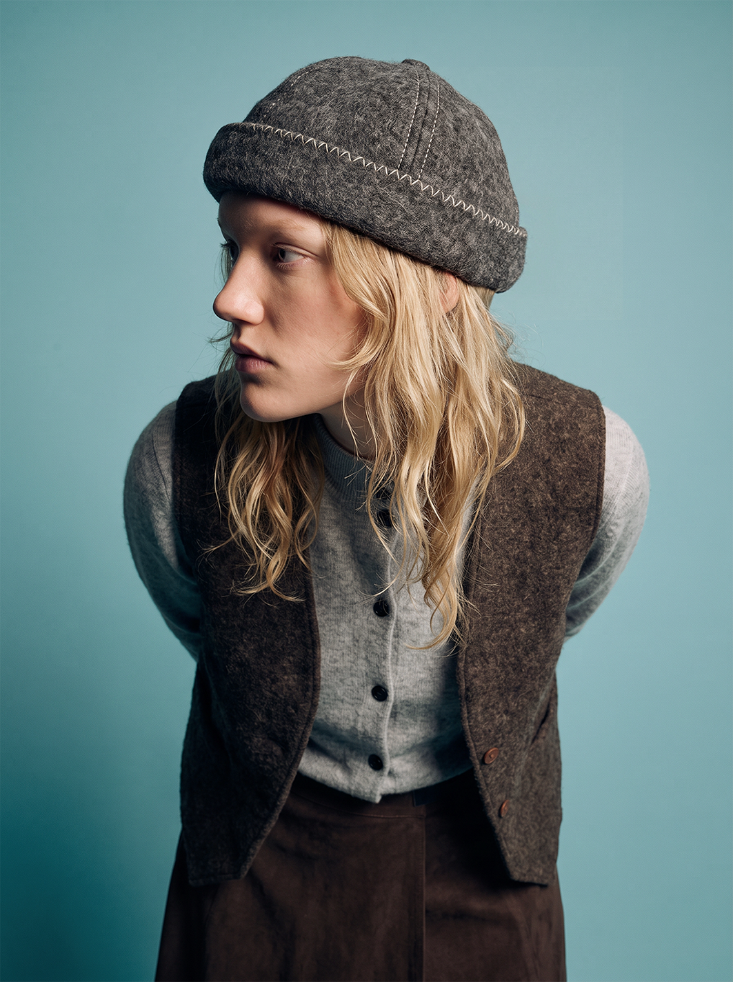 ARTISANAL WOOL FELT VEST BROWN – CRAFTED IN BRITTANY - ONLINE SOOOOOON 🐑
