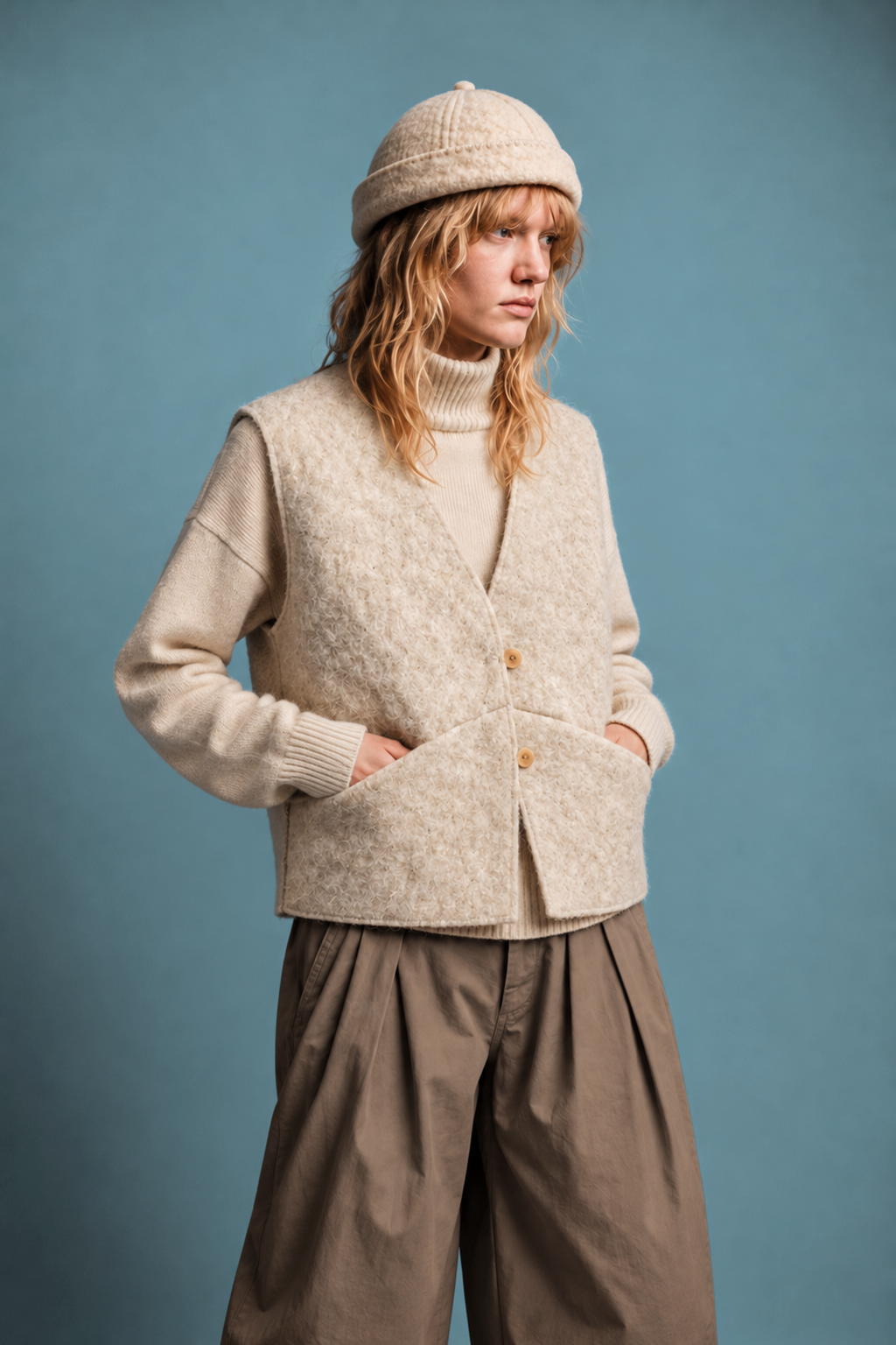 ARTISANAL WOOL FELT VEST AVOINE – CRAFTED IN BRITTANY - ONLINE SOON