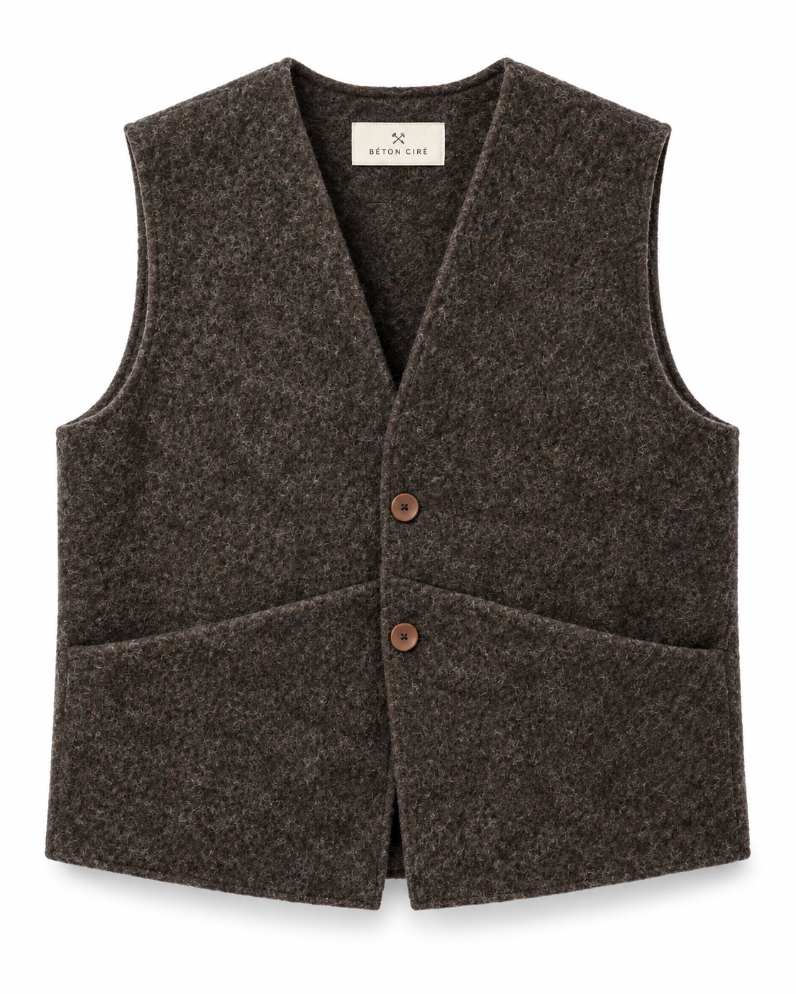 ARTISANAL WOOL FELT VEST BROWN – CRAFTED IN BRITTANY - ONLINE SOOOOOON 🐑