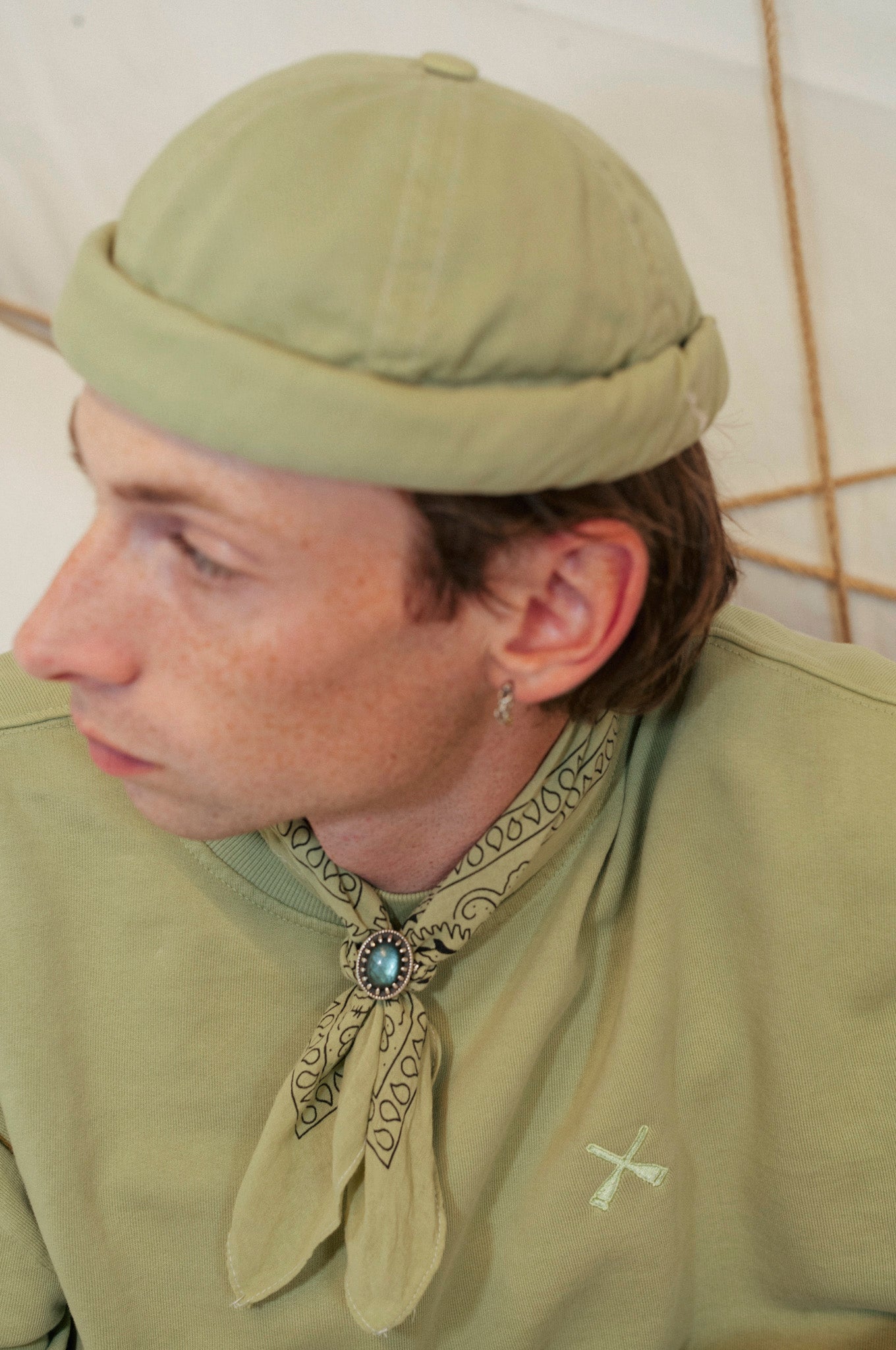 BANDANA VERT PIERRE LAVÉE – upcyclé