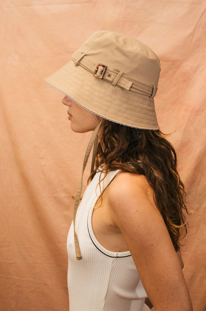BUCKET HAT TRENCH SESAME & STRIPE
