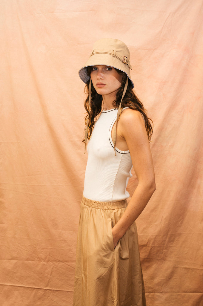 BUCKET HAT TRENCH SESAME & STRIPE