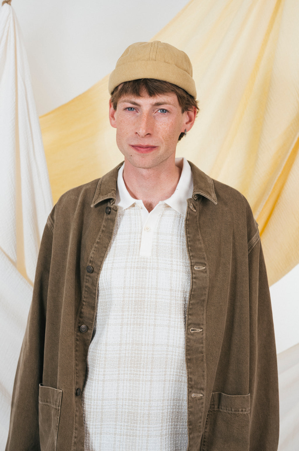 CHAPEAU DOCKER MIKI EN LIN BEIGE SÉSAME