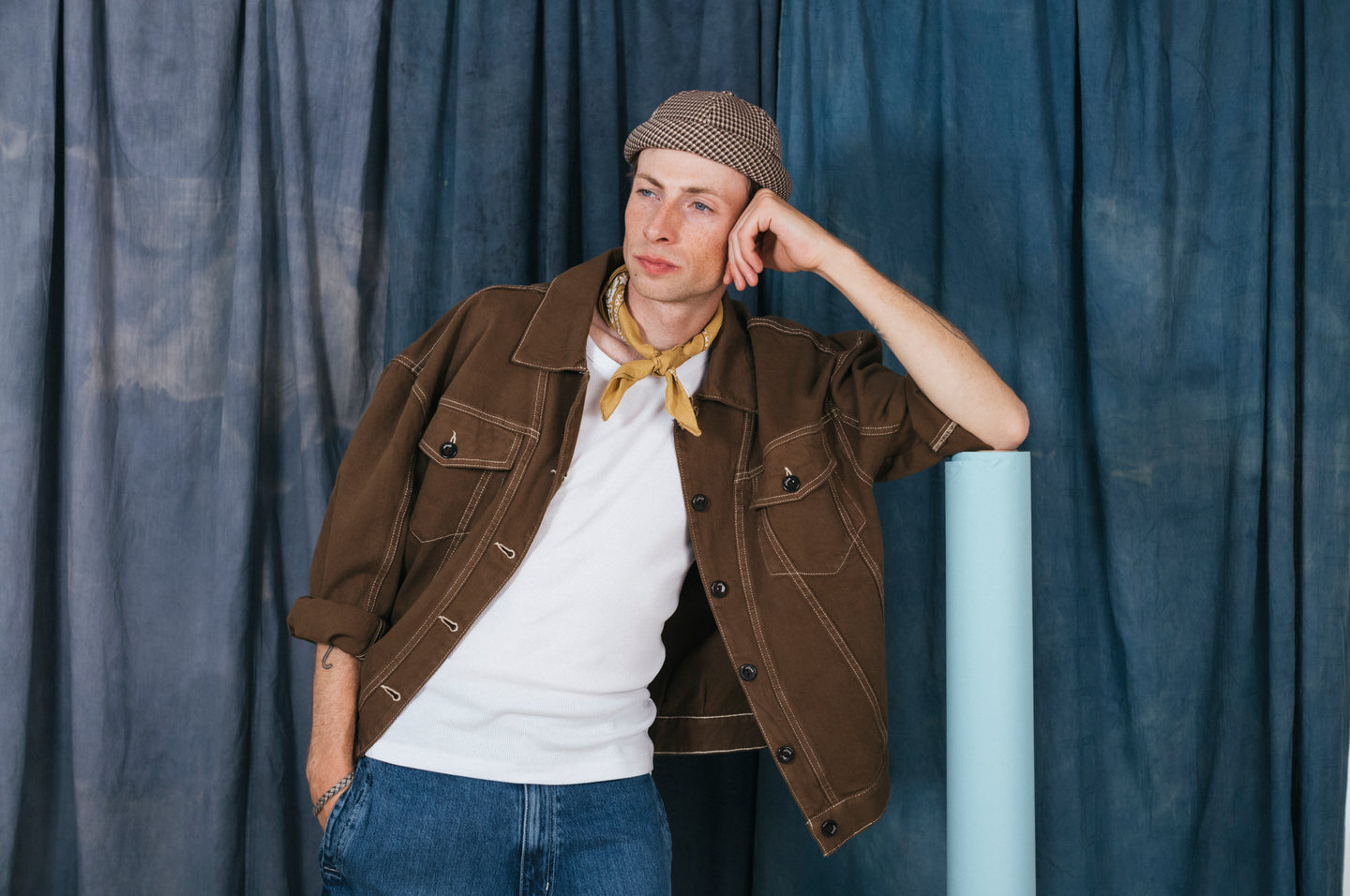 MIKI DOCKER HAT BROWN CHECK