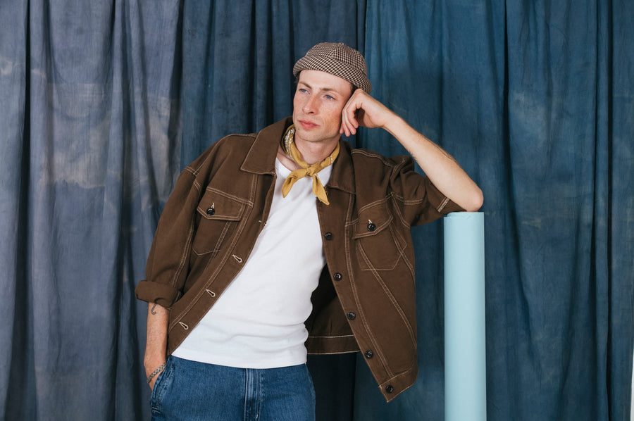 MIKI DOCKER HAT BROWN CHECK