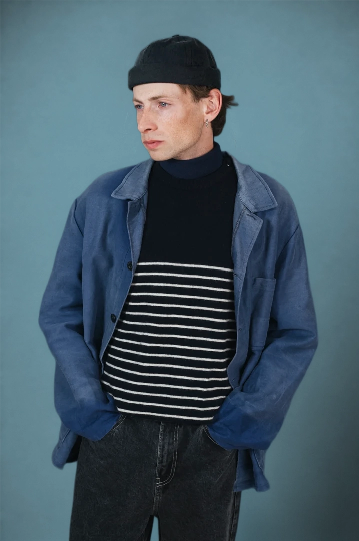 MIKI DOCKER HAT BLACK WASHED DENIM
