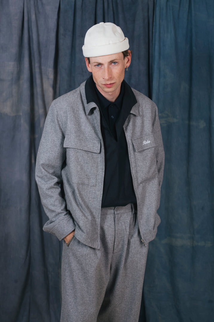 MIKI DOCKER HAT WHITE CREAM DENIM