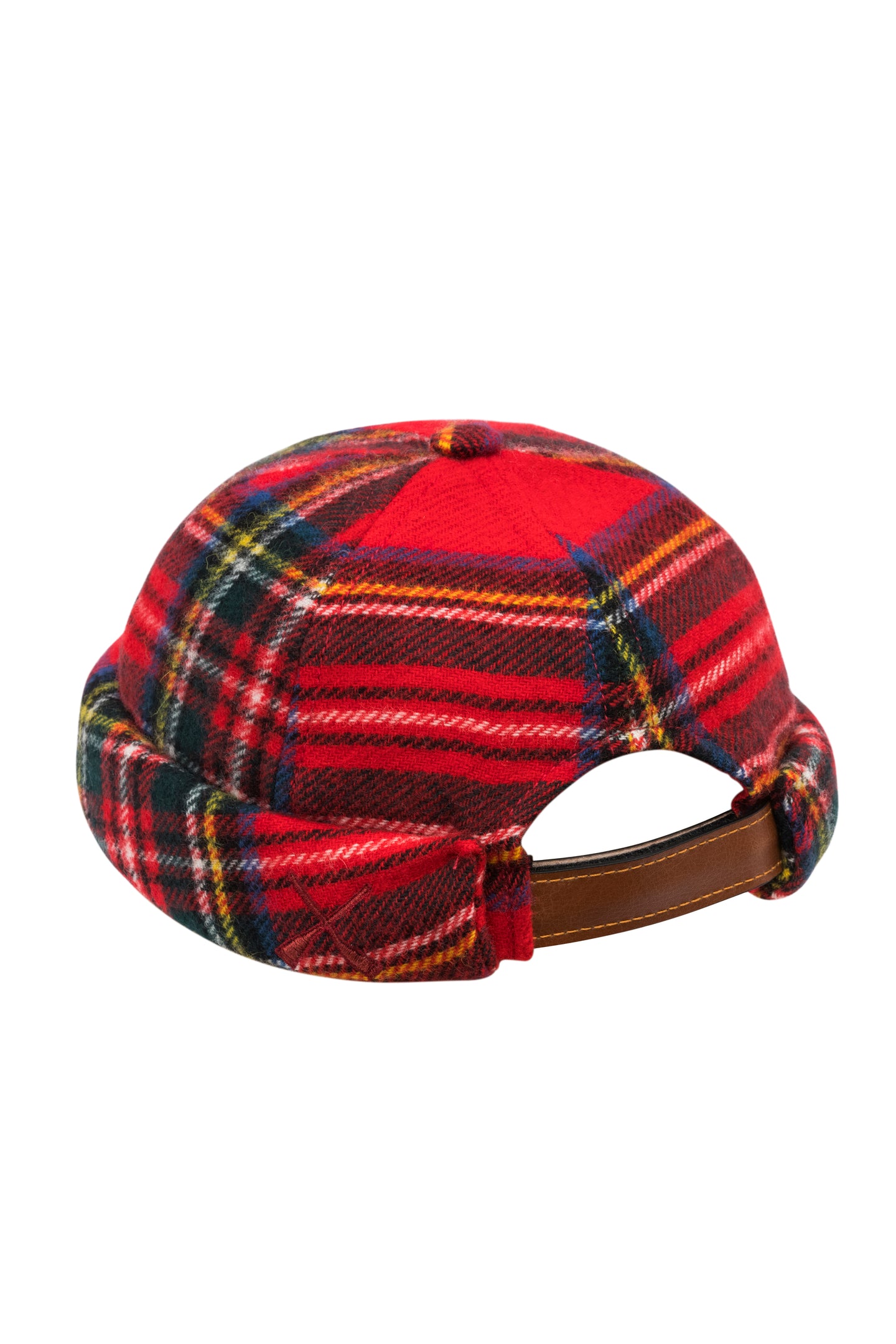 MIKI DOCKER HAT WOOL TARTAN RED