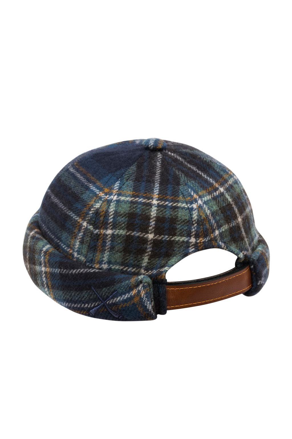 Chapeau docker MIKI en laine tartan marine