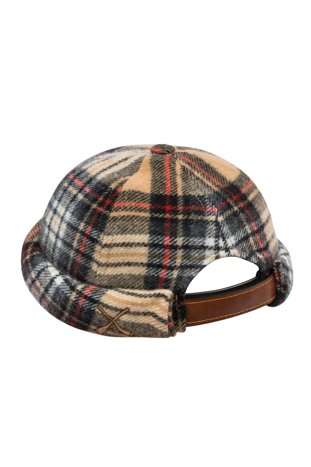Chapeau docker MIKI en laine tartan beige