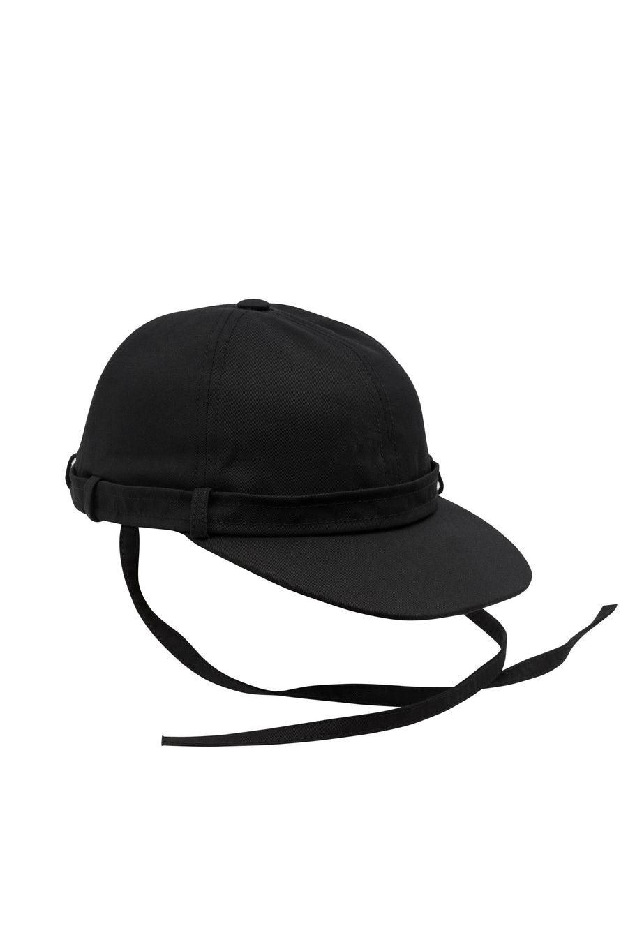 TRENCH CAP BLACK GABARDINE WATER-RESISTANT