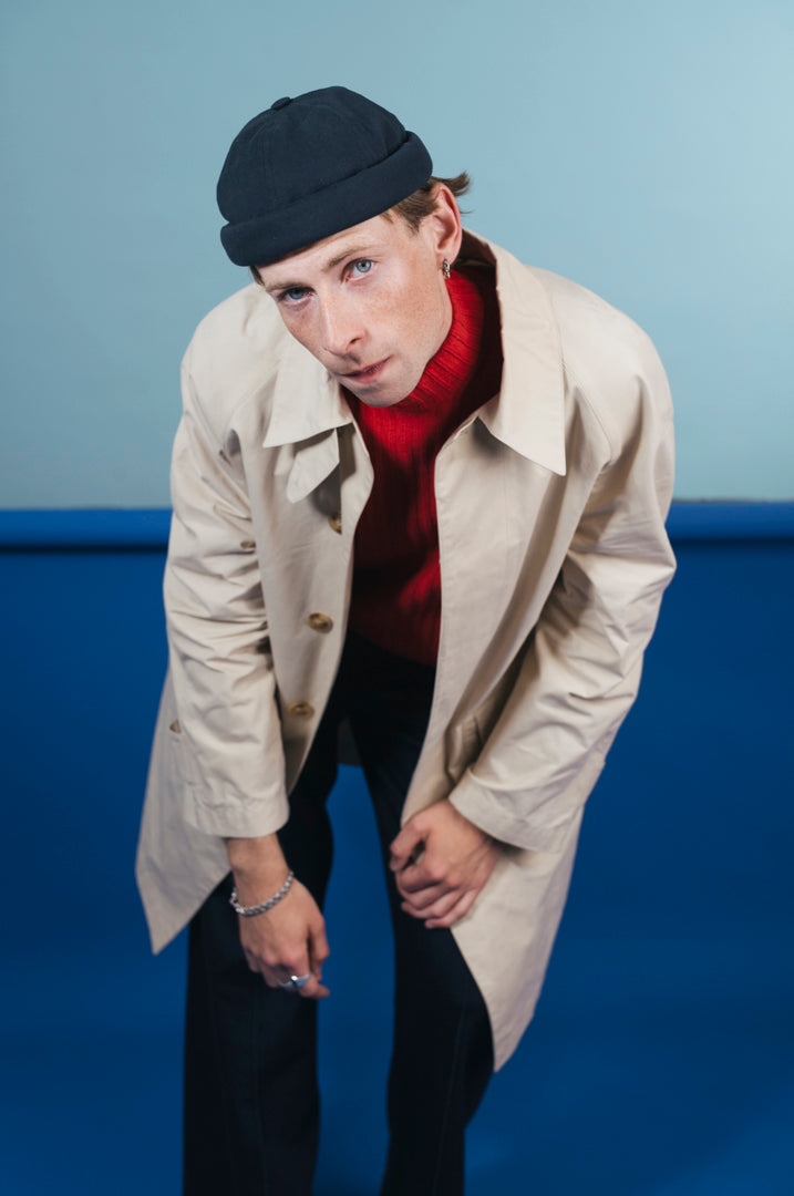 CHAPEAU DOCKER MIKI MARINE FONCÉ MOLESKINE