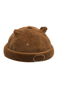 MINI OURS EN VELOURS CARAMEL AVEC BONNET DOCKER