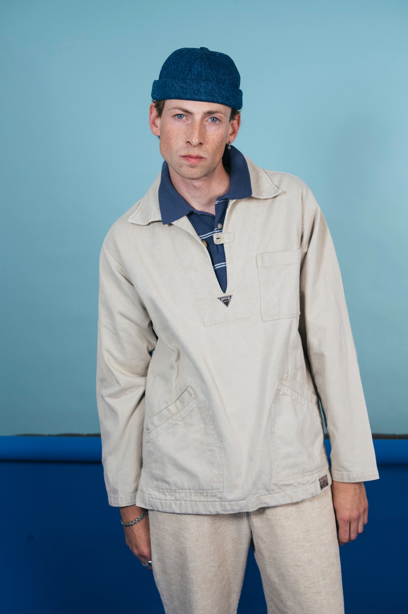 MIKI DOCKER BEANIE BLUE WASHED DENIM