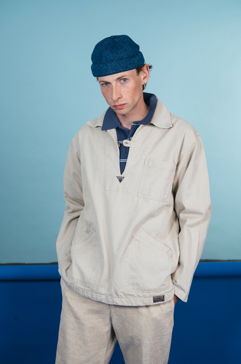 MIKI DOCKER BEANIE BLUE WASHED DENIM