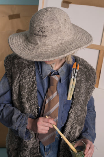 JEEPY HAT ARTISANAL WOOL FELT GREY