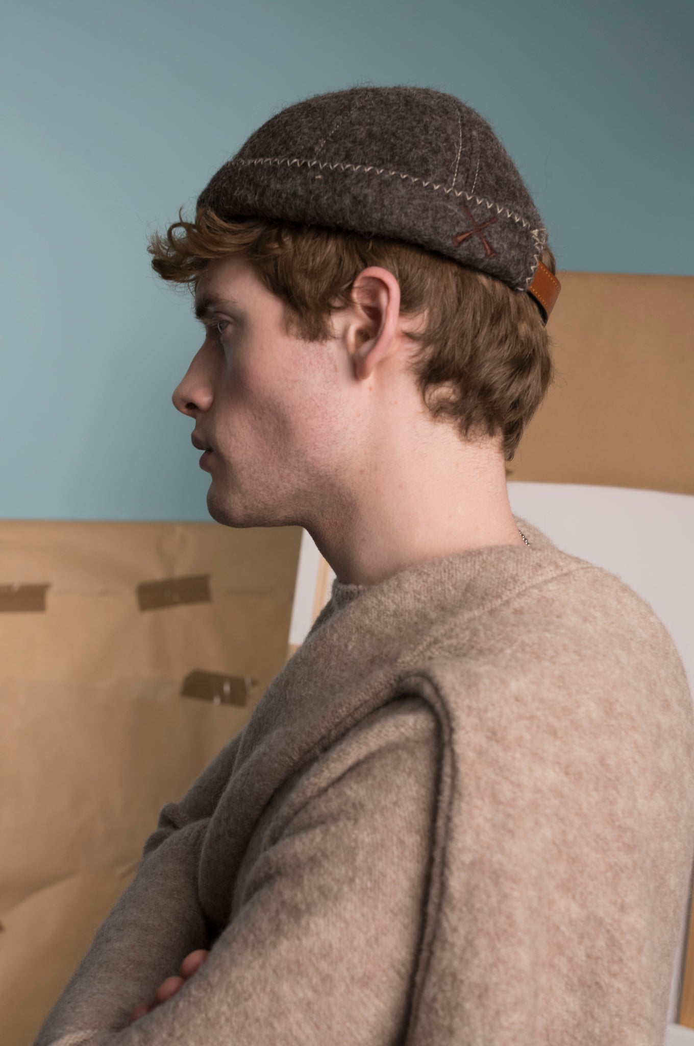 MIKI DOCKER HAT ARTISANAL WOOL FELT BROWN