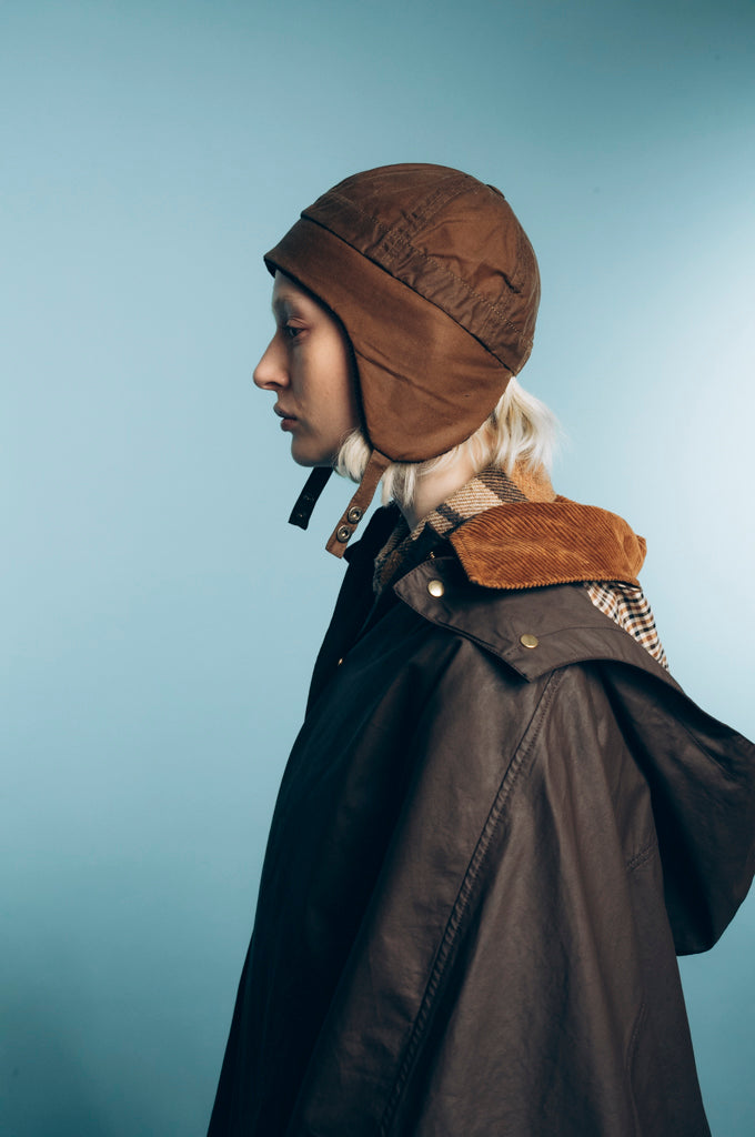 CHAPKA CHAPEAU RUSSE MARRON EN COTON CIRÉ ET VELOURS MARRON