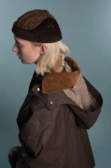 CHAPKA RUSSIAN HAT BROWN WAXED COTTON & VELVET BROWN