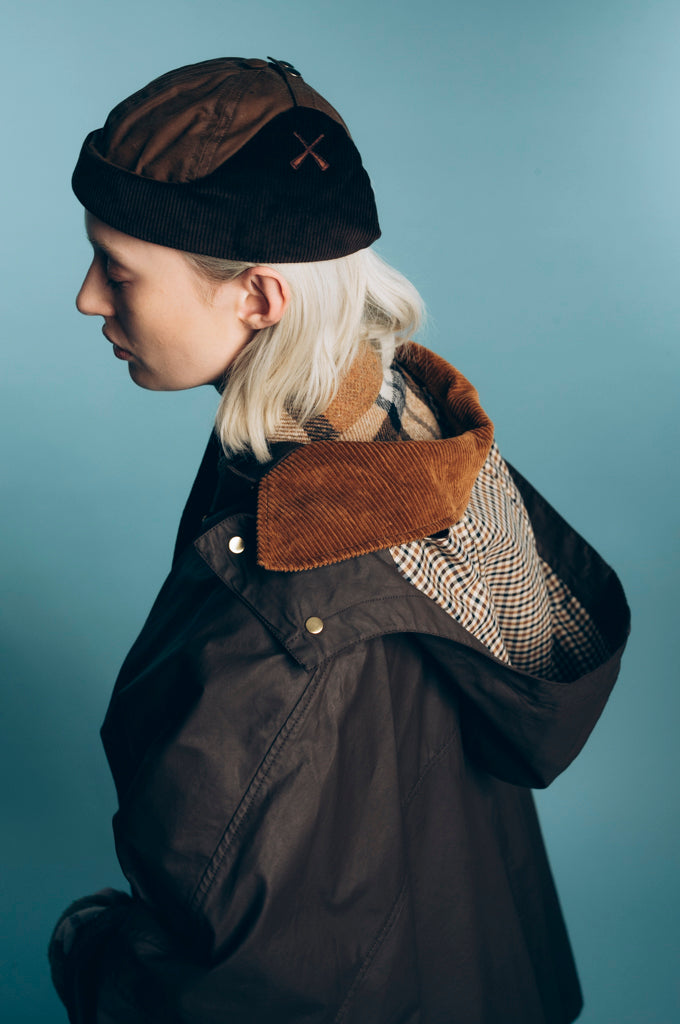 CHAPKA CHAPEAU RUSSE MARRON EN COTON CIRÉ ET VELOURS MARRON
