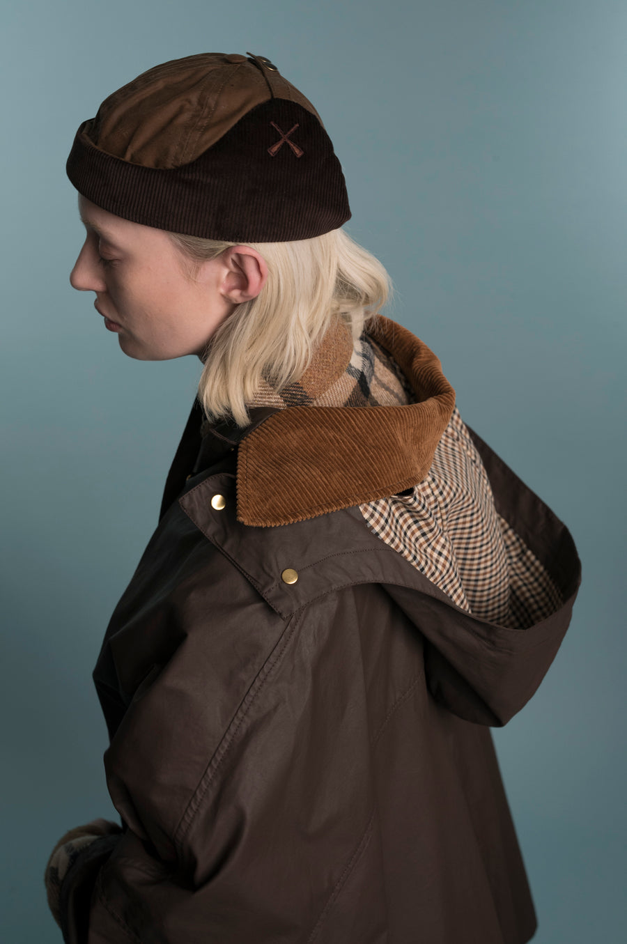 CHAPKA RUSSIAN HAT BROWN WAXED COTTON & VELVET BROWN