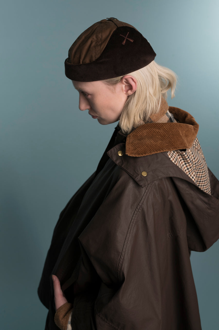 CHAPKA RUSSIAN HAT BROWN WAXED COTTON & VELVET BROWN