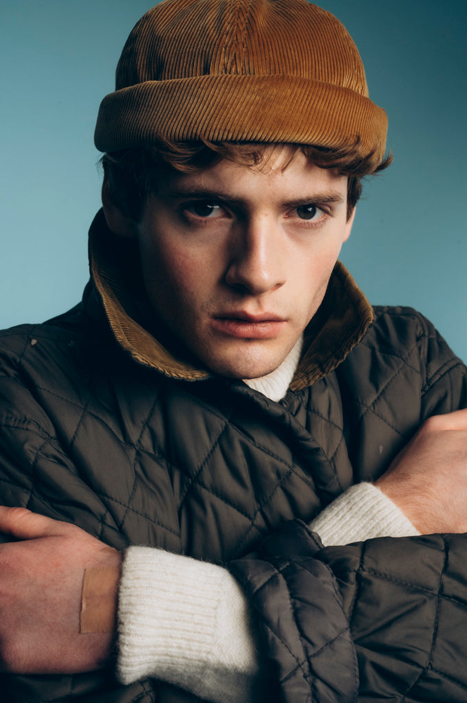 CHAPEAU DOCKER MIKI EN VELOURS CÔTELÉ BEIGE