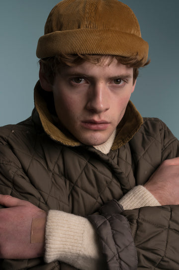 MIKI DOCKER HAT TAN VELVET CORDUROY