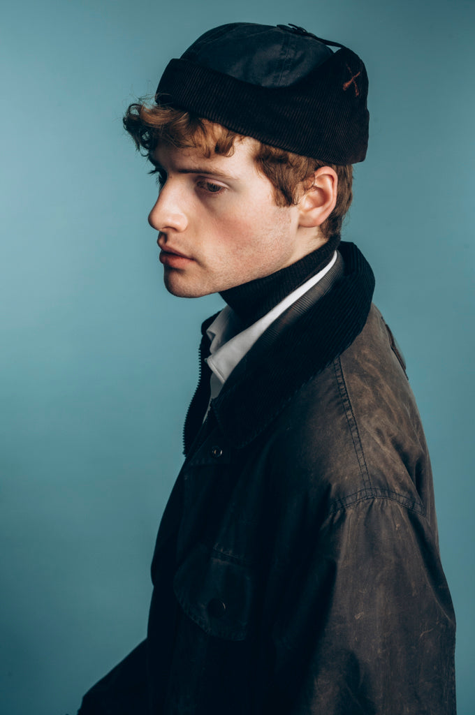 CHAPKA RUSSIAN HAT KHAKI WAXED COTTON & BROWN VELVET