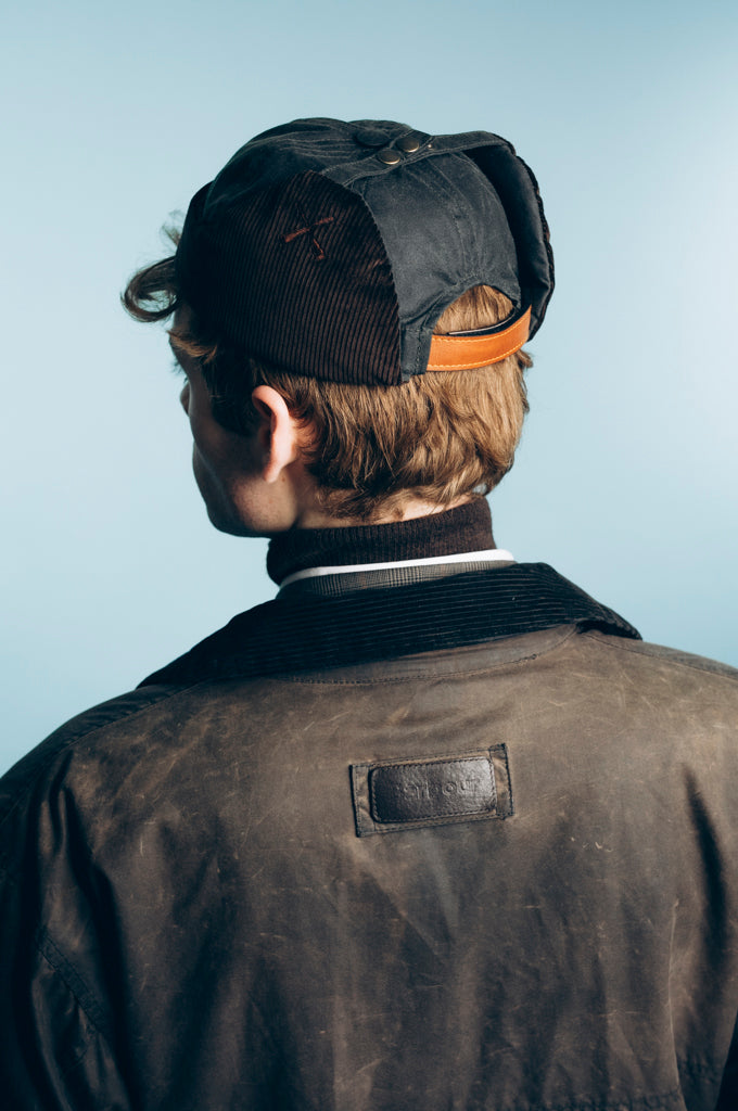 CHAPKA RUSSIAN HAT KHAKI WAXED COTTON & BROWN VELVET