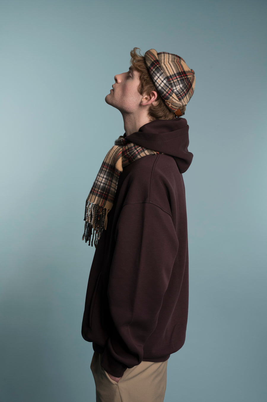 MIKI DOCKER HAT WOOL TARTAN BEIGE