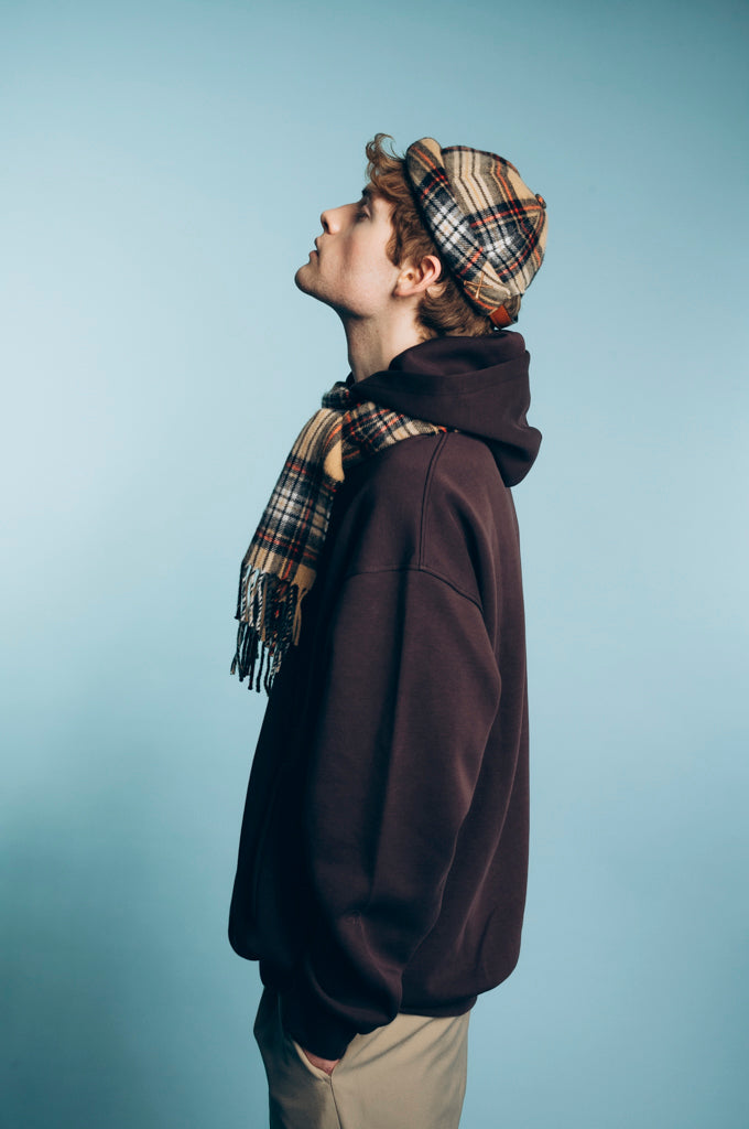Chapeau docker MIKI en laine tartan beige