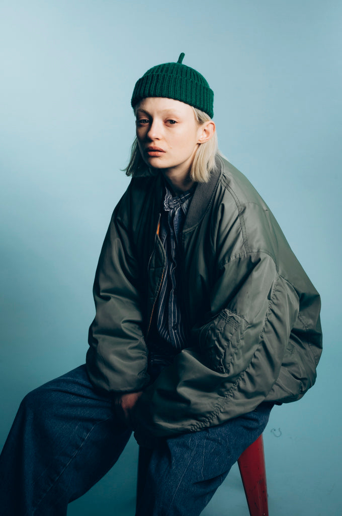 BONNET MIKI EN LAINE VERT ROYAL