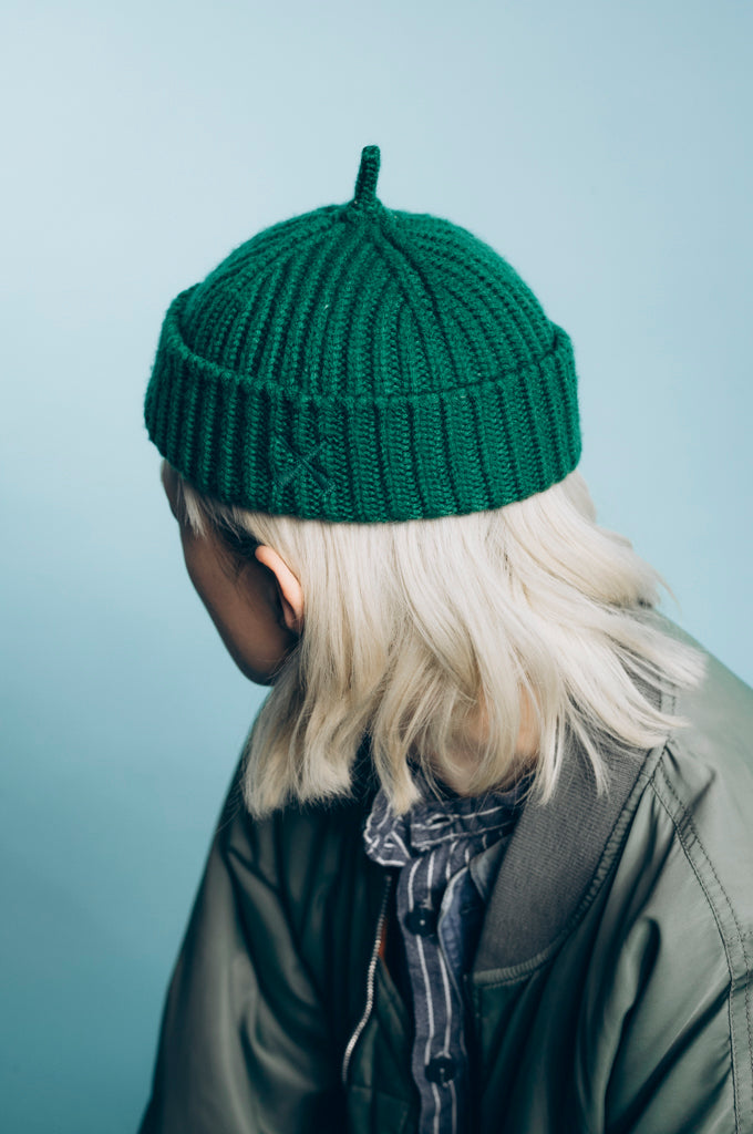 BONNET MIKI EN LAINE VERT ROYAL