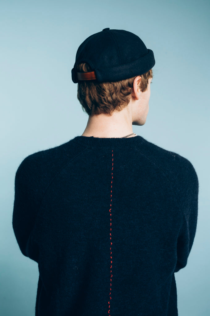 BONNET MIKI DOCKER LAINE MÉRINOS BLEU MARINE FONCÉ