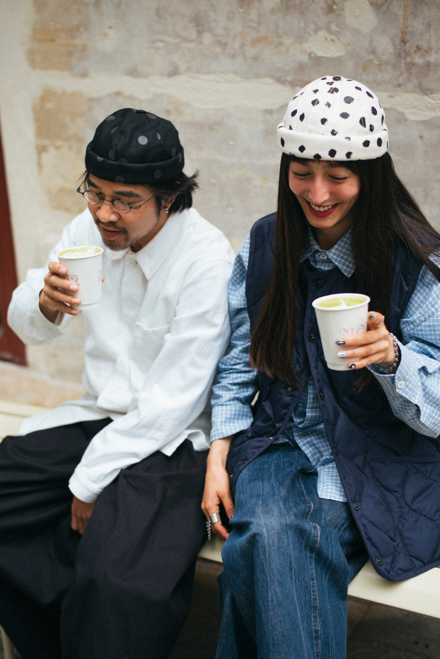 MIKI DENIM CREAM & BLACK DOT - PREORDER