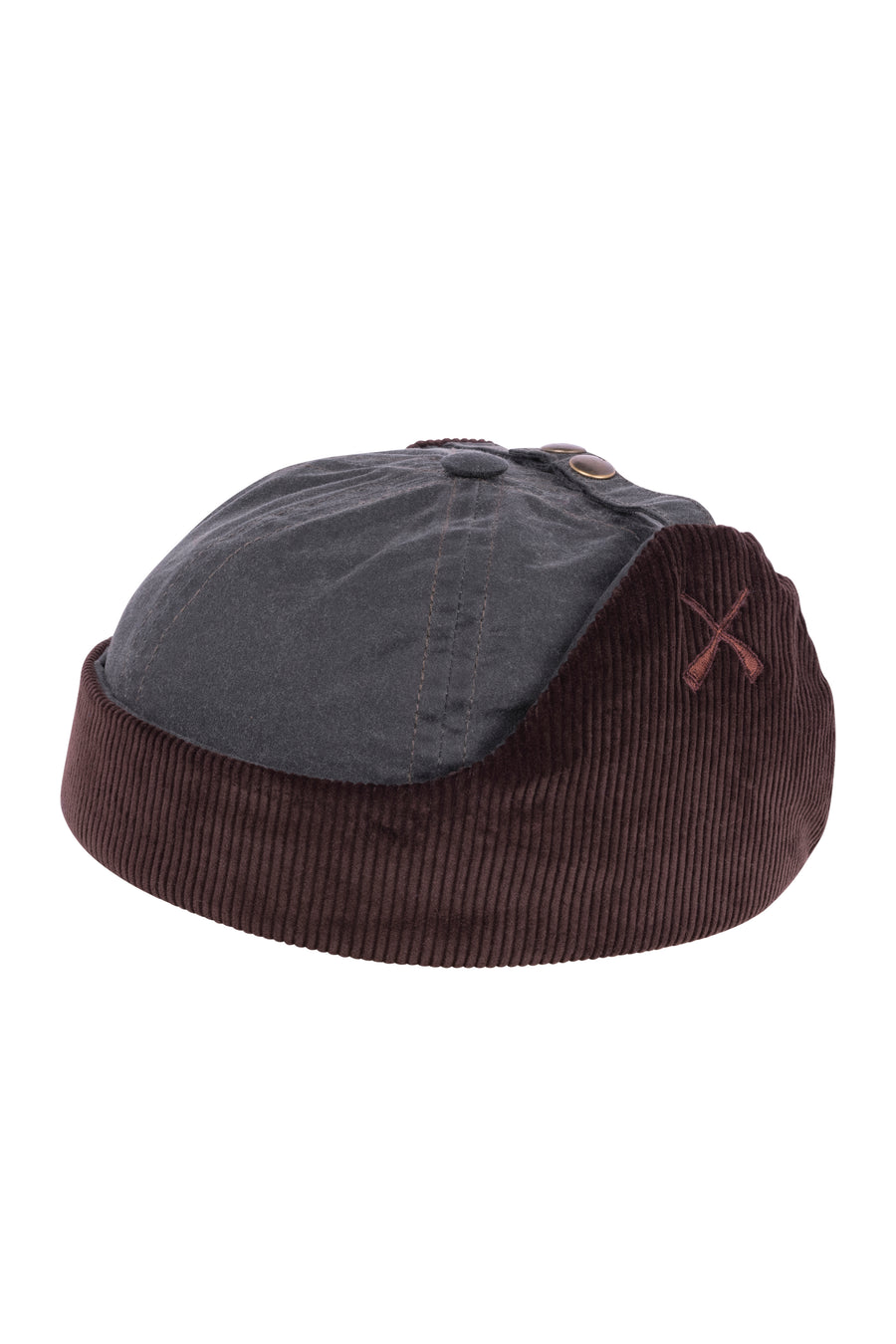 CHAPKA RUSSIAN HAT KHAKI WAXED COTTON & BROWN VELVET