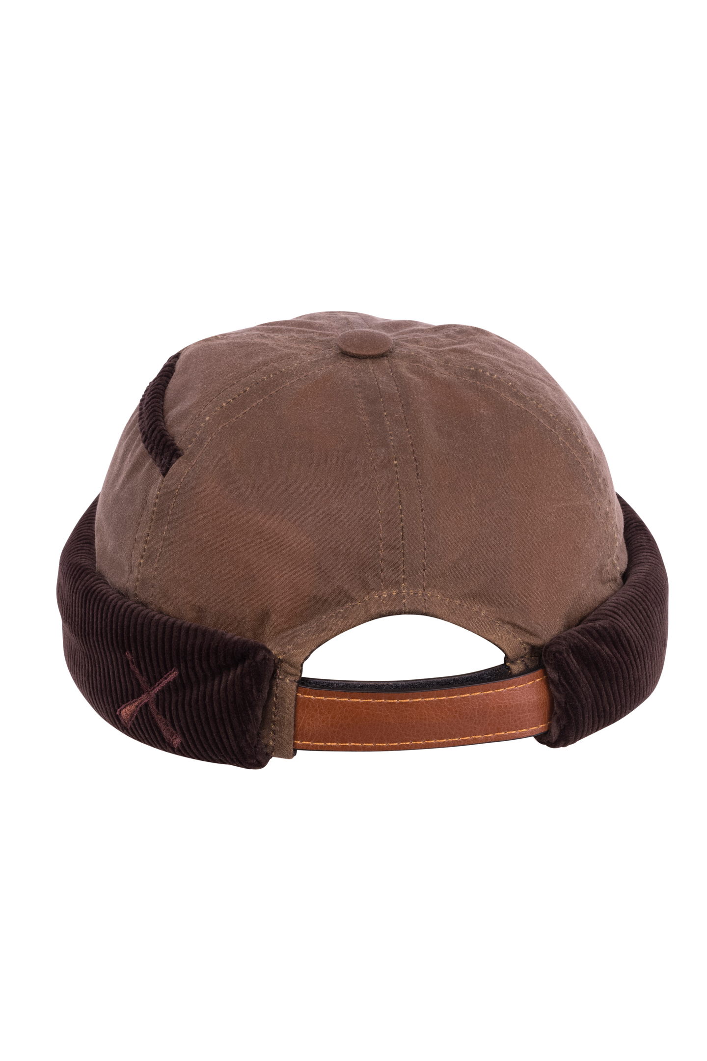 MIKI DOCKER HAT BROWN WAXED COTTON & VELVET