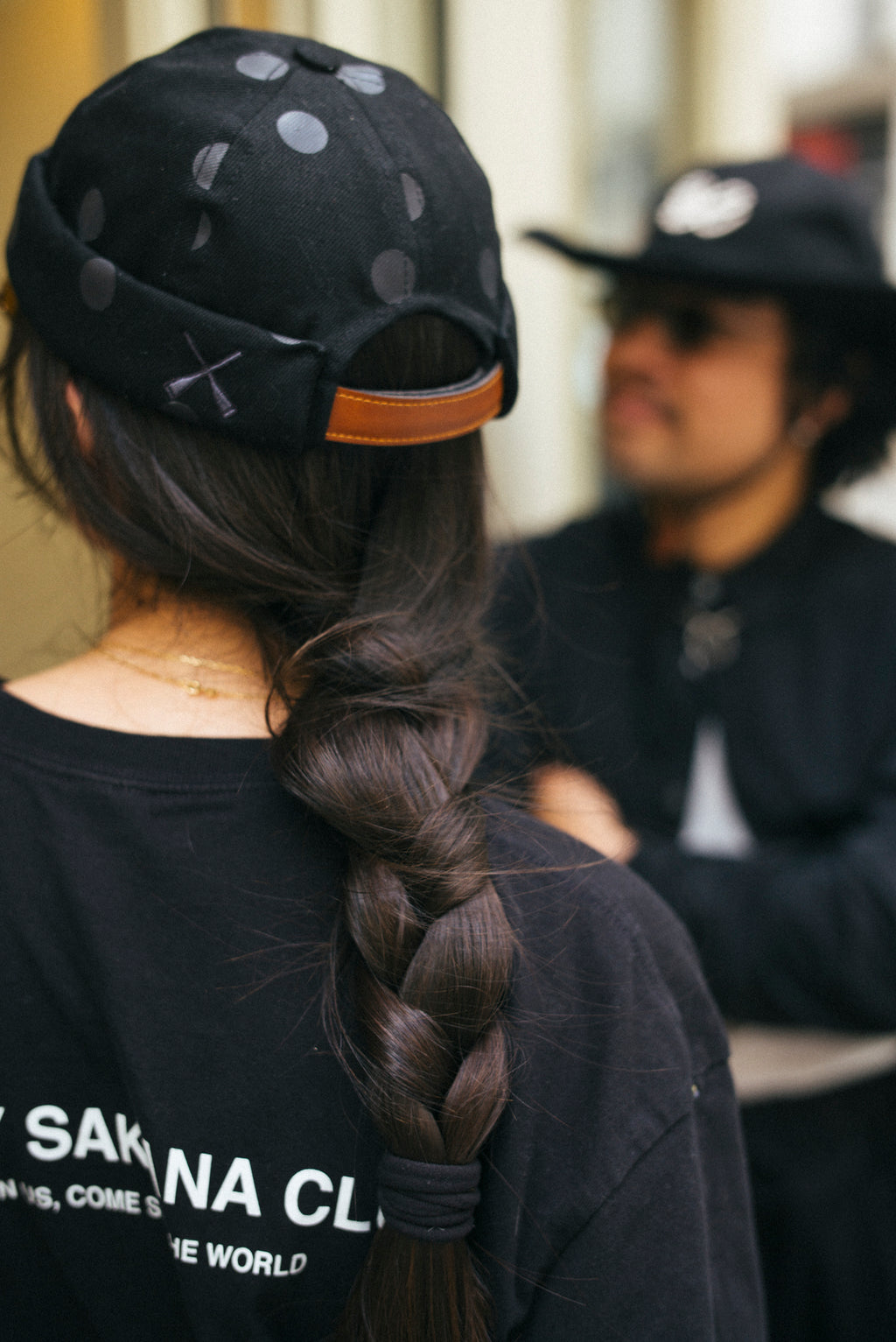 MIKI DENIM NOIR ET NOIR À POIS