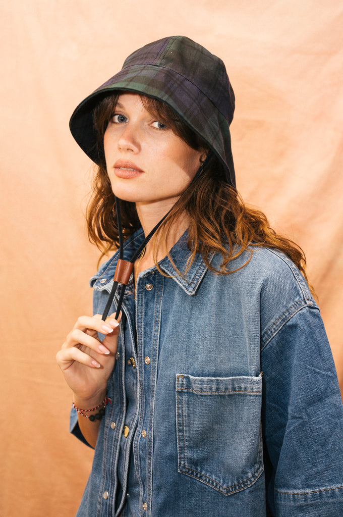CHALUTIER CHAPEAU DE PLUIE À CARREAUX IMPERMÉABLE