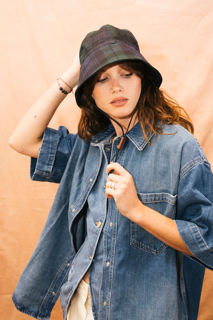 CHALUTIER CHAPEAU DE PLUIE À CARREAUX IMPERMÉABLE