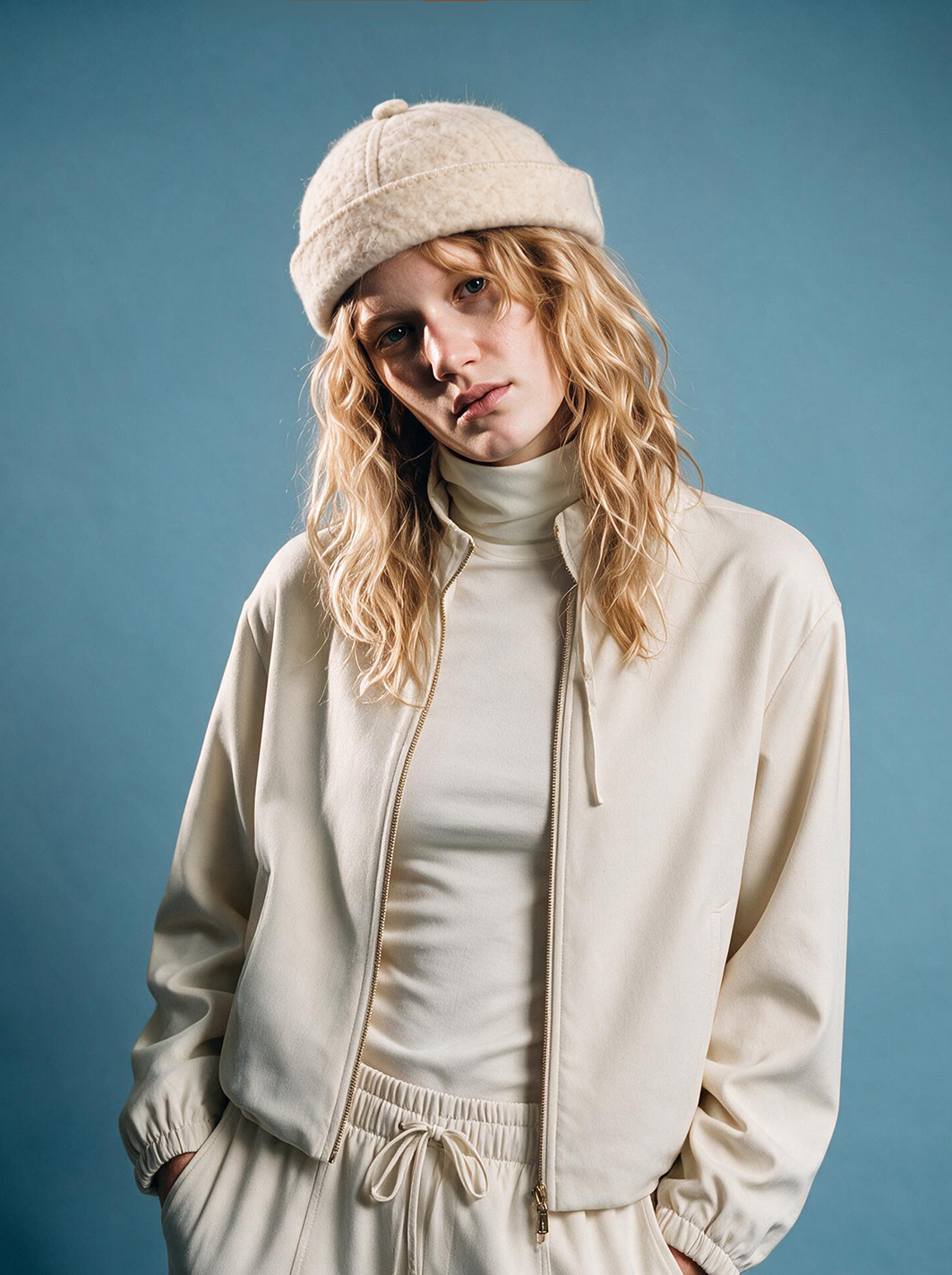 BONNET MIKI DOCKER EN FEUTRE DE LAINE ARTISANAL AVOINE