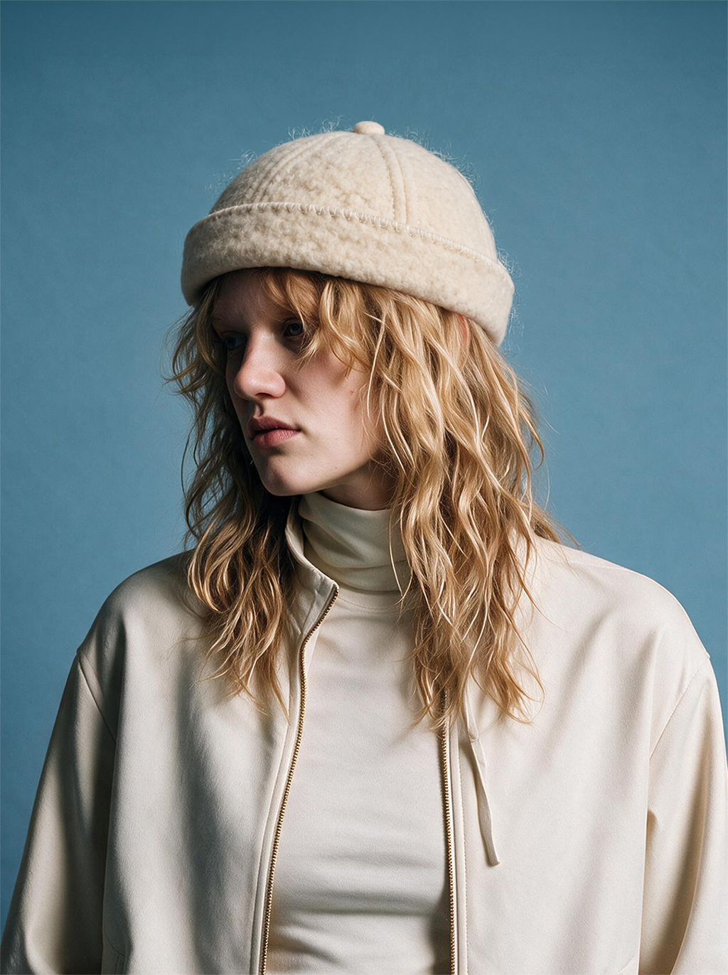 BONNET MIKI DOCKER EN FEUTRE DE LAINE ARTISANAL AVOINE