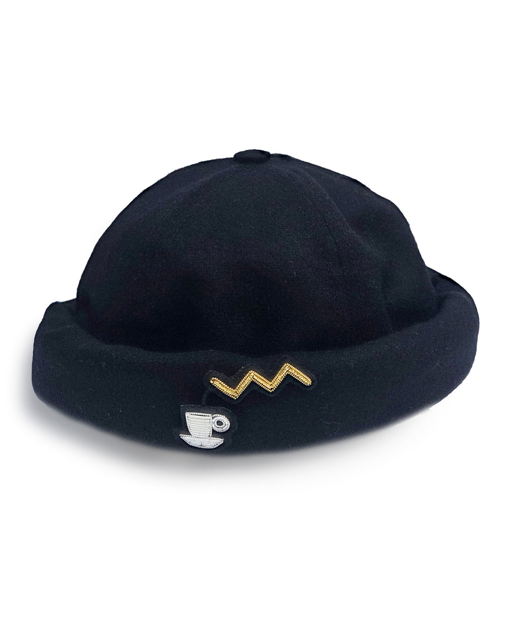 MIKI DOCKER HAT BLACK TURKISH COFFEE WOOL